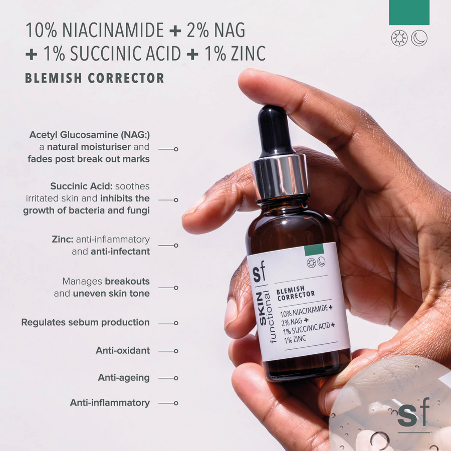 Blemish Corrector (10% Niacinamide + 2% NAG + 1% Succinic Acid + 1% Zinc)