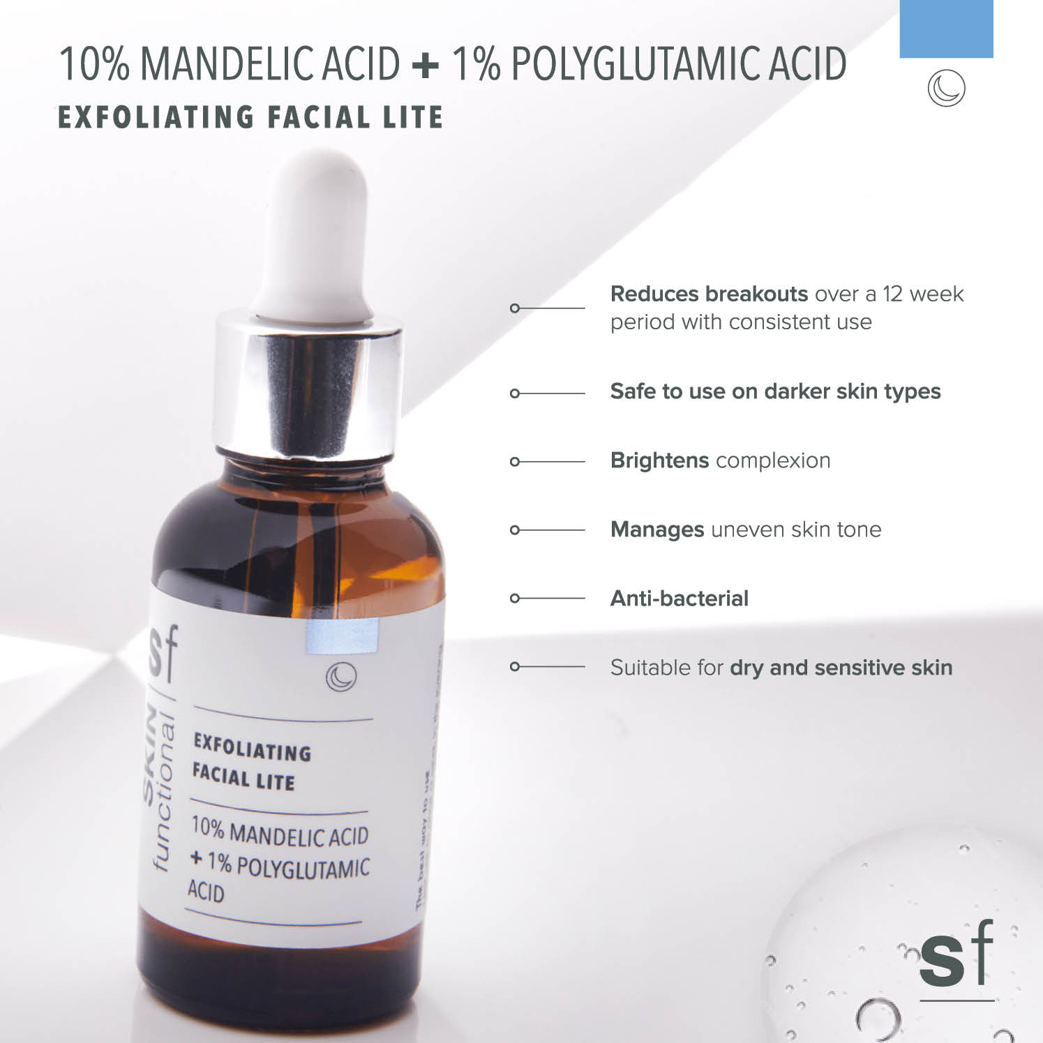 Exfoliating Facial Lite (10% Mandelic Acid + 1% Polyglutamic Acid)