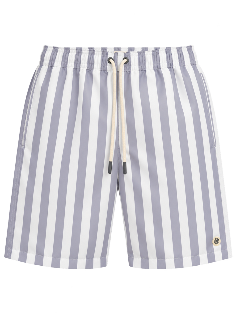 The Byrie Short in Ivory & Grey, front