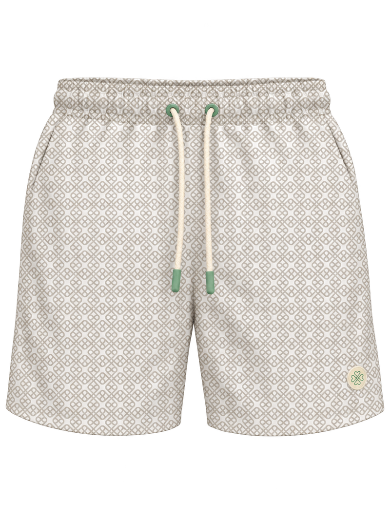 The Ty Short in Grey & Ivory, front
